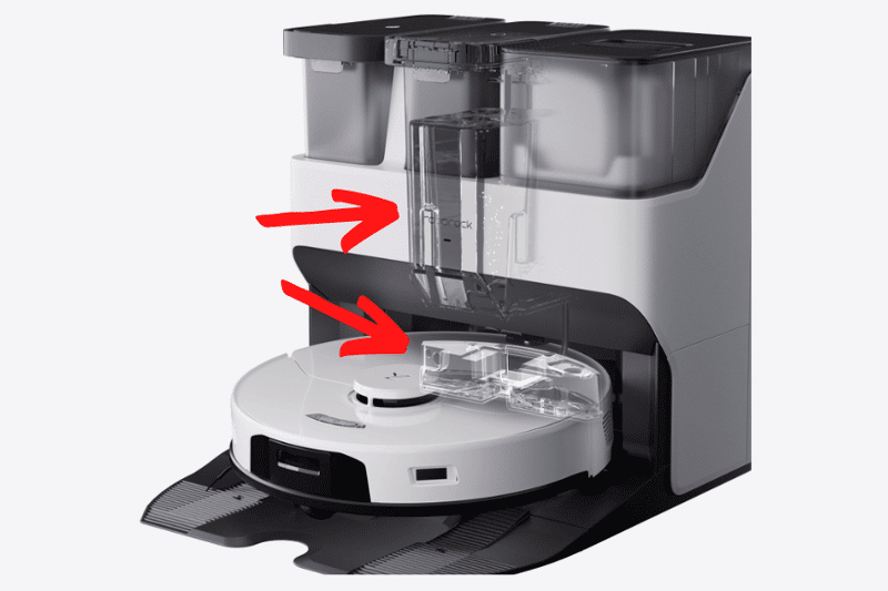 Мобильный водяной бак Roborock S7 Pro снова наполняется на ультра-станции